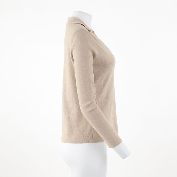 Calvin Klein Womens Sequin Trim V-Neck Sweater Heather Latte M - Picture 5 of 5